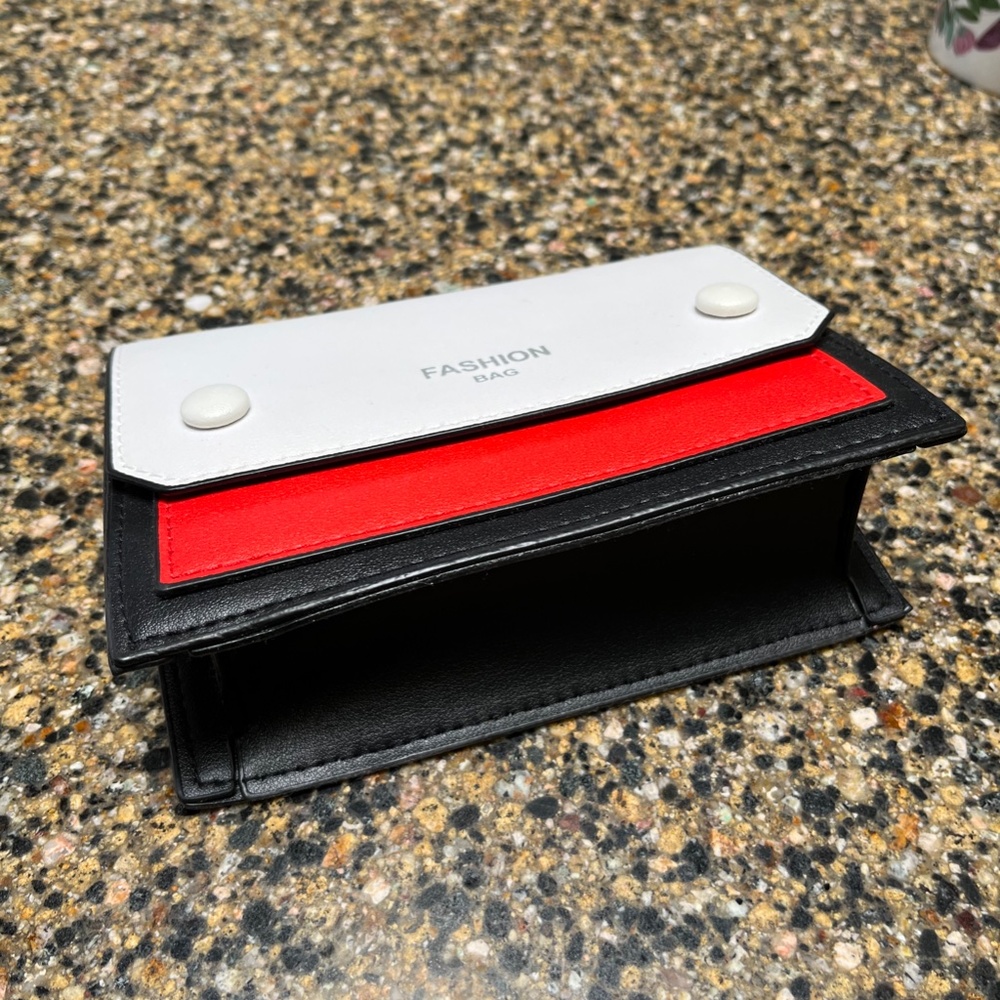 Preppy Black, Red, and White Clutch/Purse